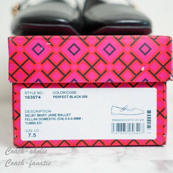 NIB Tory Burch Selby Mary Jane Ballet Leather Flats in Black - Picture 10 of 10
